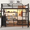 Lycvki Metal Loft Bed with Desk and Storage Drawers - 2 of 4