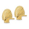 Black Bow Jewelry 13mm Scalloped Shell Post Earrings in 14k Yellow Gold - 2 of 4