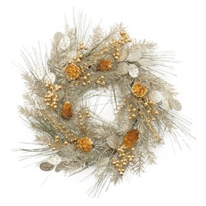 Mixed Pine Eucalyptus Berry Wreath 20"D - 1 of 1
