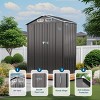 5X3 FT Gray Metal Outdoor Storage Shed with Lockable Door, All-Weather Small Compact Garden Tool Shed for Backyard or Lawn – Cuddlewood - 3 of 4