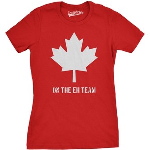 Womens Eh Team Canada T shirt Funny Canadian Shirts Novelty T shirt Hilarious - Crazy Dog Women's T Shirt - 1 of 4