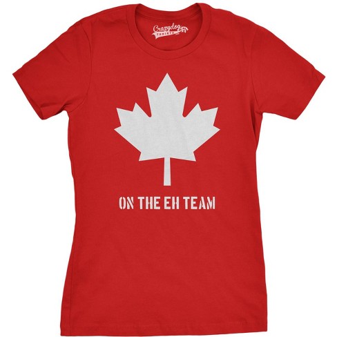 Womens Eh Team Canada T shirt Funny Canadian Shirts Novelty T shirt Hilarious - Crazy Dog Women's T Shirt - image 1 of 4