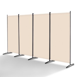 VEVOR Room Divider, 4 Panel Room Divider, Folding Privacy Screen and Portable Partition Divider for Room Separation, Beige - 1 of 4
