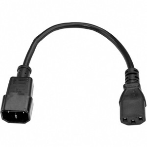 StarTech.com 3ft (1m) Power Extension Cord, C14 to C13, 10A 125V, 18AWG, Computer Power Cord Extension, Power Supply Extension Cable - 1 of 2
