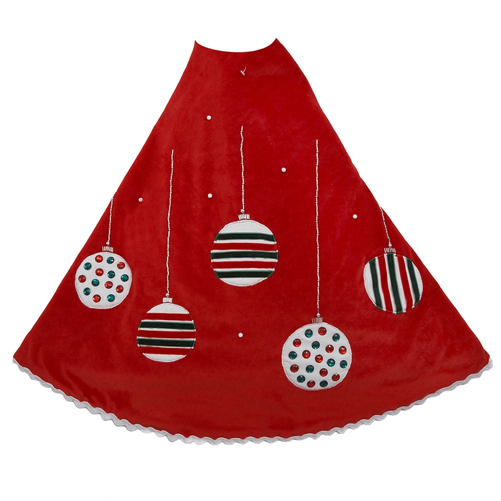 UPC 086131245190 product image for 48 Red Tree Skirt with Ornament Design | upcitemdb.com