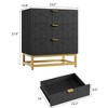 3 Drawer Dresser with Metal Legs, Wood Chest Organizer with Wide Storage for Bedroom, Living Room, Hallway - 3 of 4