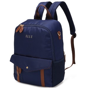 ELLE Luggage 18L Luxe Journey Twill and Vegan Leather Backpack - 1 of 4