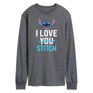Men's - Lilo and Stitch - I Love Stitch Long Sleeve Graphic T-Shirt - 1 of 4