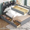 BABYYER Twin Size Corner Bed Frame with Upholstered Headboard, L-Shaped Solid Wood Platform Bed with 2 Drawers and Rotatable Storage Board - 3 of 4