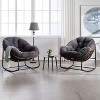 Okak Rattan Rocking Accent Chair with Metal Legs & Padded Cushion,Comfy Lounge Chair for Living Room,Outdoor - 3 of 4
