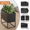 Wooakway Outdoor/Indoor/Decor Metal Elevated Raised Garden Bed Planter Box Planter Pots Cachepot Nursery Pot - 3 of 4