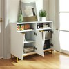 Costway 40" Buffet Storage Cabinet with 4 Doors & Adjustable Shelves Anti-Tipping Kits - 4 of 4