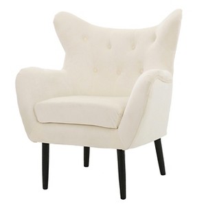 Alyssa New Velvet Arm Chair - Ivory - Christopher Knight Home