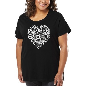 LA Pop Art Cursive Heart - Women's Word Art T-Shirt - 1 of 4
