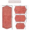 Waterford Tufted Bath Rug, Extra Soft and Absorbent, Non-Slip Bath Mats, Machine Washable bath rugs for Bathroom, 4 Pcs Set with Runner, Coral - 3 of 4