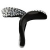 Slickblue Women’s Sculptural Ring, Black Stainless Steel, Clear Pave Synthetic Crystals, Flowing Curved Band, Size 5–10 - 4 of 4