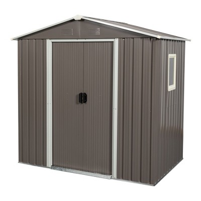 NicBex Outdoor Storage Shed with Window,Lockable Doors and Air Vent for Backyard Garden,Patio