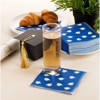 Blue Panda 100 Pack Graduation Party Napkins - Blue Graduation Cap Cocktail Napkins for Class of 2025 Grad Party Supplies, 5x5 Inch - 3 of 4