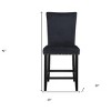 HomeRoots 25" Black Wood and Velvet Counter Height Bar Chair - 3 of 4
