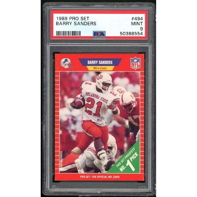 Barry Sanders Rookie Card 1989 Pro Set #494 PSA 9