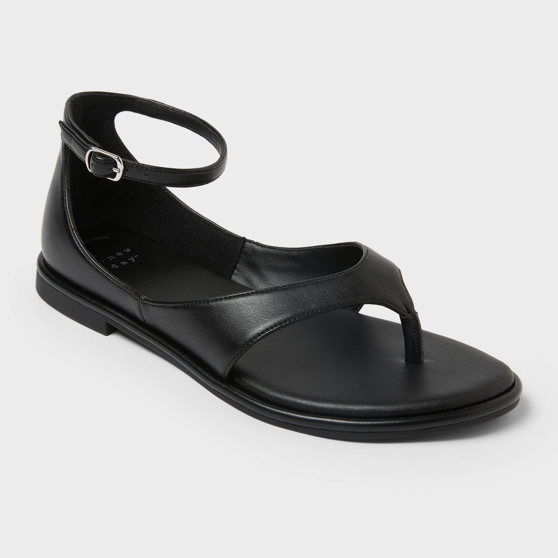 Women's Soren Ankle Strap Sandals - A New Day™ Black 8.5