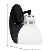 Toltec Lighting Easton 1 - Light Sconce in  Matte Black/Brushed Nickel with 6'' White Muslin Shade - 3 of 3