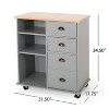 NicBex 31.5Inch Rolling Kitchen Island with 2 Drawers and 1 Door,Mobile Kitchen Island Cart with 3 Shelves,Black/Gray - 3 of 3