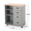 NicBex Mobile Kitchen Island Cart Morden Kitchen Carts on Wheels with Storage, 1 Cabinets Door, 2 Drawers and 3 Shlves for Dining Rooms - image 2 of 4