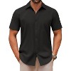 COOFANDY Men's Casual Button Down Shirts Short Sleeve Summer Untucked Dress Shirts - 2 of 4