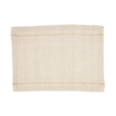 Natural Beige Stripe Fabric Placemats Set of 4
