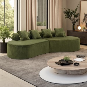111" Curved Sectional Sofa, Multi-Seat Ergonomic Design - 1 of 4