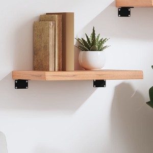 vidaXL Wall Shelf Light Brown 15.7 in.x11.8 in.x(0.8 in.-1.6 in.) Treated Solid Wood Oak - 1 of 4
