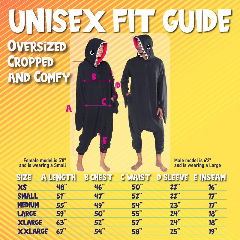 Funziez! Shark Adult Unisex Novelty Union Suit Costume for Halloween, 4 of 9