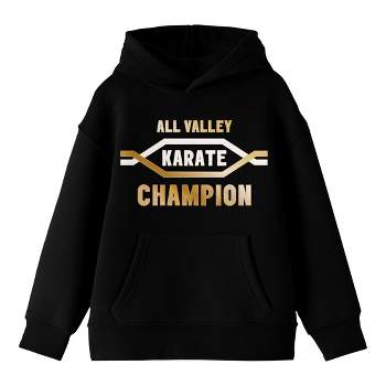 Cobra Kai All Valley Karate Champion Long Sleeve Black Youth Hooded Sweatshirt