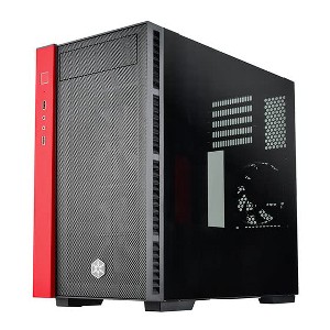 SilverStone Technology RL08BR-RGB Black and Red Micro-ATX Case with Tempered Glass Side Panel and 2 x120mm RGB Fans - 1 of 4