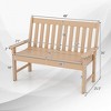 Costway Garden Bench All-Weather HDPE 2-Person Outdoor Bench for Front Porch Backyard Black/White/Gray/Beige - image 3 of 4