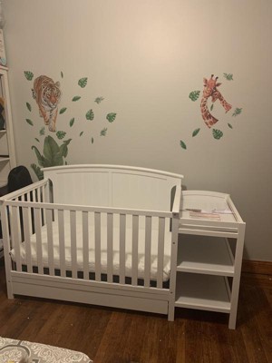 Storkcraft steveston 4 in 1 crib and cheap changer with drawer gray