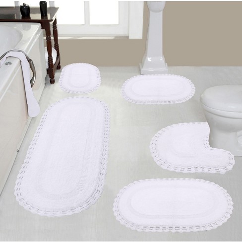 Chesapeake Crochet Cotton Anti Skid 2 Piece Bath Rug Set