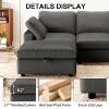 Vipbear 130" Faux Leather Couch with Movable Ottoman Storage,4 Seater U-Shaped Sofa,Comfy Mid Century Modern Modular Sectional Couch for Living Room - 4 of 4