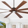 80" Possini Euro Design Defender Modern Indoor Outdoor Ceiling Fan with Dimmable LED Light Remote Oil Rubbed Bronze Koa Damp Rated for Patio Exterior - 2 of 4