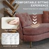 Vynxaria Pink Polyester fiber Loveseat Sofa Chair Upholstered Couch with Golden Metal Legs Club - 2 of 4