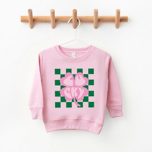 The Juniper Shop Lucky Clover Checkered Toddler Graphic Sweatshirt - 1 of 3