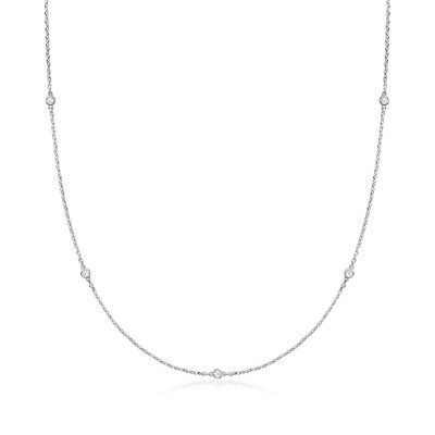 Ross-Simons 0.20 ct. t.w. Lab-Grown Diamond Station Necklace in Sterling Silver