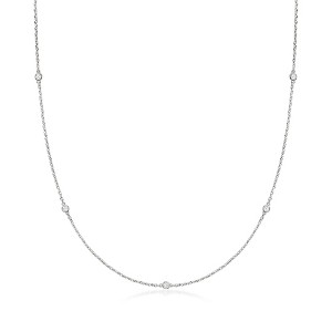 Ross-Simons 0.20 ct. t.w. Lab-Grown Diamond Station Necklace in Sterling Silver - 1 of 2