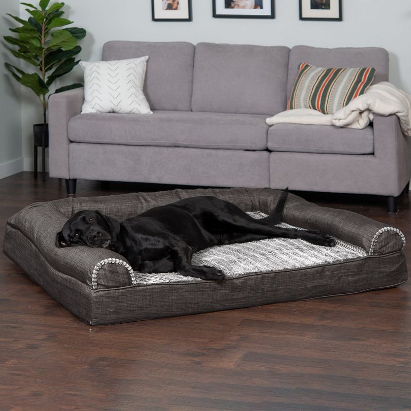FurHaven Plush & Suede Full Support Sofa Dog Bed, 3 of 6