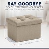 Ornavo Home Collapsible Rectangle Small Storage Ottoman - 12" x 16" x 12" - 2 of 4