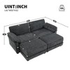 NicBex Modern 81" Sofa Bed Chenille Convertible Sleeper Sofa with 2 Ottomans for Living Room - 2 of 4