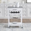 GlasFlength Kitchen Carts and Islands Modern Rolling Kitchen Cart with Spacious Storage for Kitchen, White,22.76”*15.75”*33.55" - 3 of 4