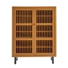 Zeus & Ruta 6-Tier Modern Wooden Shoe Cabinet with Shutter Doors & Adjustable Shelves - 4 of 4