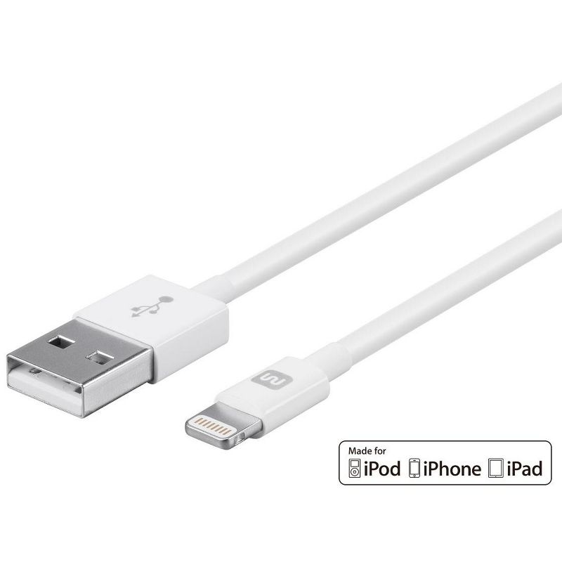 Monoprice Apple MFi Certified Lightning to USB Charge & Sync Cable - 3 Feet - White | iPhone X, 8, 8 Plus, 7, 7 Plus, 6, 6 Plus, 5S - Select Series, 2 of 7